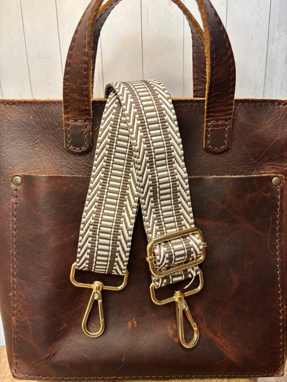 Light Brown White Purse Strap Crossbody Woven Bag Strap NEW! Boho Bag Strap